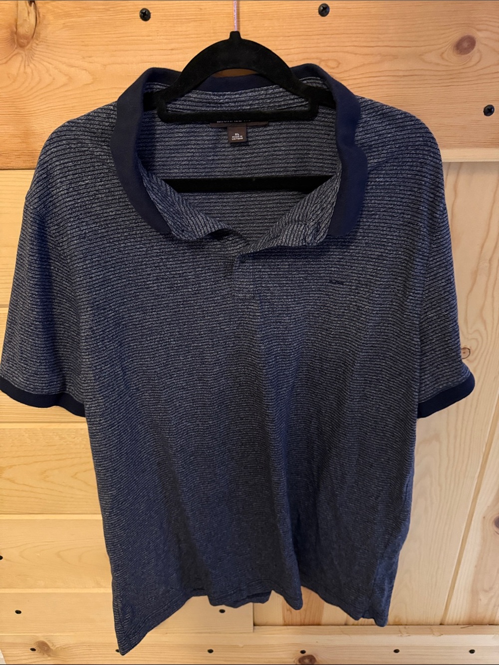 Michael Kors Men's Navy Micro-Striped Polo